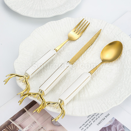 Customization Christmas Antler Stainless Steel Tableware Corporate Gifts