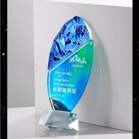 Customization Colorful Color Changing Crystal Trophy Corporate Gifts