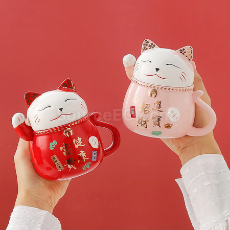 Customization Zhaocai Cat Ceramic Cup Corporate Gifts