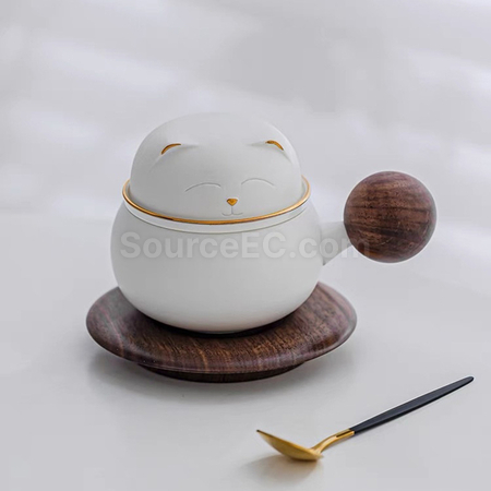 Customization Zhaocai Cat Ceramic Cup Corporate Gifts