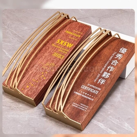 Customization Metal Solid Wood Trophy Corporate Gifts