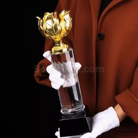 Customization Bauhinia Crystal Trophy Corporate Gifts