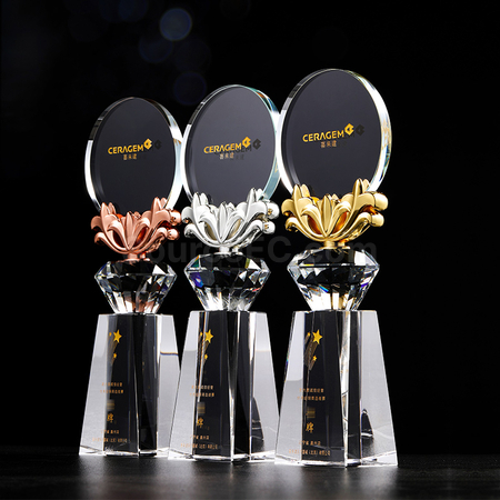 Customization Bauhinia Crystal Trophy Corporate Gifts