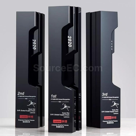Customization Square Pillar Black  Crystal Trophy Corporate Gifts