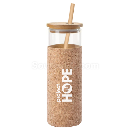16OZ Eidy Bamboo Lids Glass Bottle