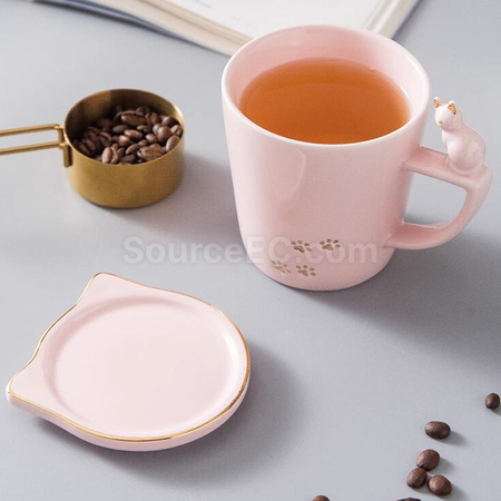 Customization Kitty Mug with Lid Corporate Gifts