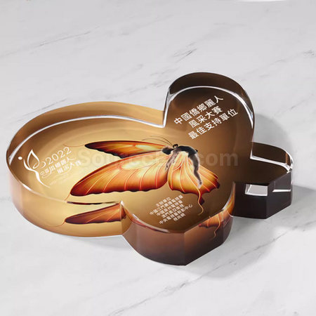 Customization Creative Butterfly Crystal Trophy Corporate Gifts