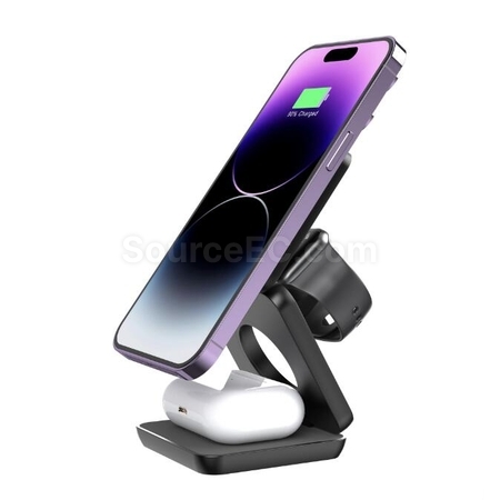 Customization Foldable Wireless Magnetic Three-In-One Charger Corporate Gifts