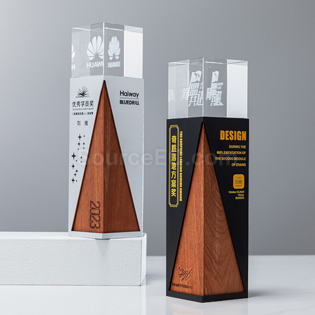 Customization Solid Wood Crystal Trophy Corporate Gifts