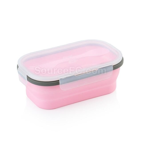 Customization Environmentally Friendly Silicone Folding Lunch Box(With Tableware) Corporate Gifts