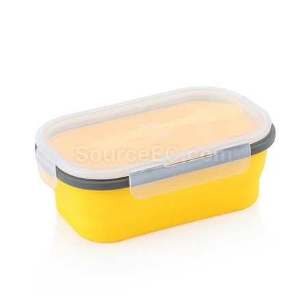 Customization Environmentally Friendly Silicone Folding Lunch Box(With Tableware) Corporate Gifts