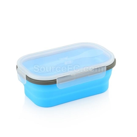 Customization Environmentally Friendly Silicone Folding Lunch Box(With Tableware) Corporate Gifts