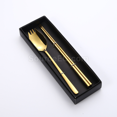 Customization 2-In-1 Spoon, Fork And Chopsticks Tableware Corporate Gifts