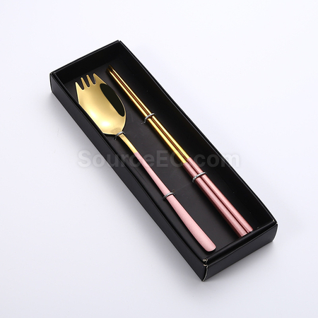 Customization 2-In-1 Spoon, Fork And Chopsticks Tableware Corporate Gifts