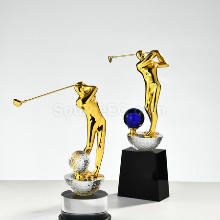 Customization Golf Crystal Trophy Corporate Gifts