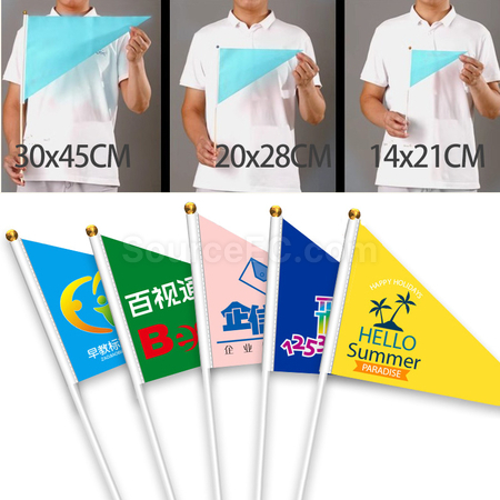 Customization Triangular Hand Waving Flag Corporate Gifts