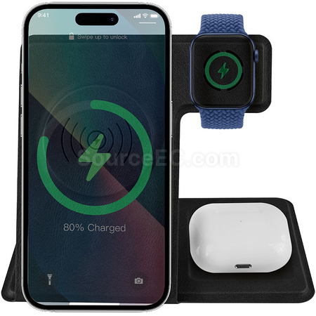 Customization Folding Wireless Charging Leather Phone Holder Corporate Gifts