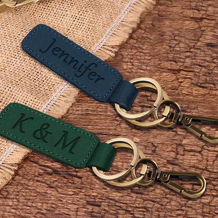 Customization PU Double Ring Key Chain Corporate Gifts