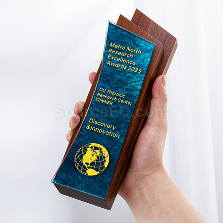 Customization Solid Wood Crystal Trophy Corporate Gifts