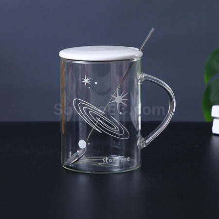 Customization Glass Cup With Lid Corporate Gifts