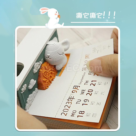 Customization Mid-Autumn Festival Creative 3D Moon Cake Paper Carving Note Paper Corporate Gifts