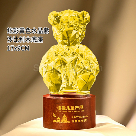 Customization Color-plated Bear Crystal Trophy Corporate Gifts