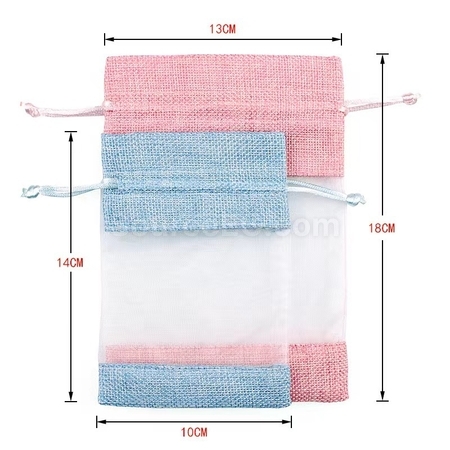 Customization Organza patchwork linen bundle pocket Corporate Gifts