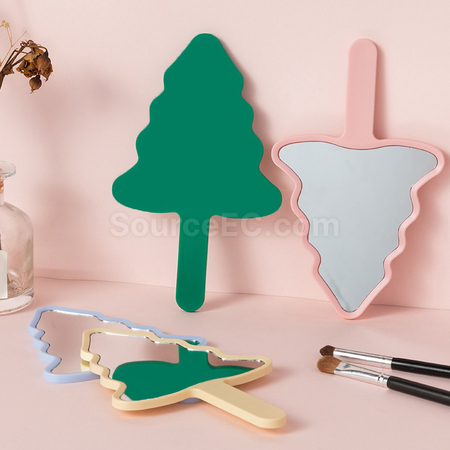 Customization Christmas Tree Handheld Makeup Mirror Corporate Gifts