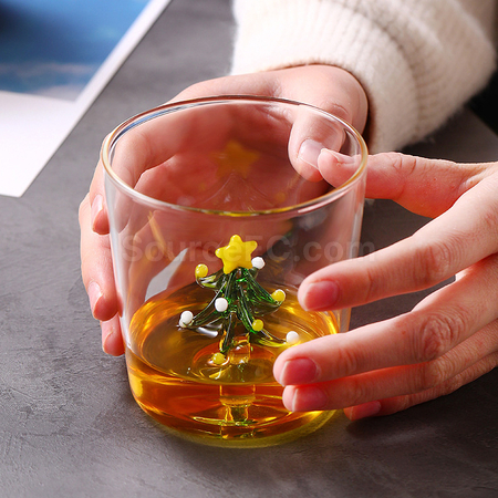 Customization 300ML High Borosilicate Juice Christmas Glass Corporate Gifts