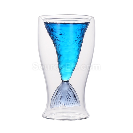 Customization Colorful mermaid double-layer glass cup Corporate Gifts