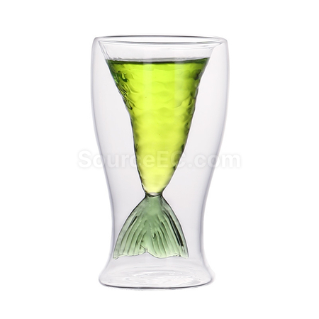 Customization Colorful mermaid double-layer glass cup Corporate Gifts