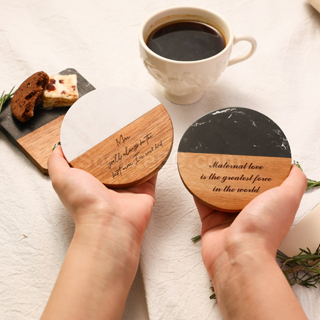 Customization Marble and Wood Coaster Corporate Gifts