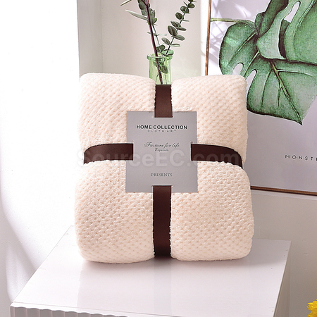 Customization Waffle Flannel Blanket Corporate Gifts