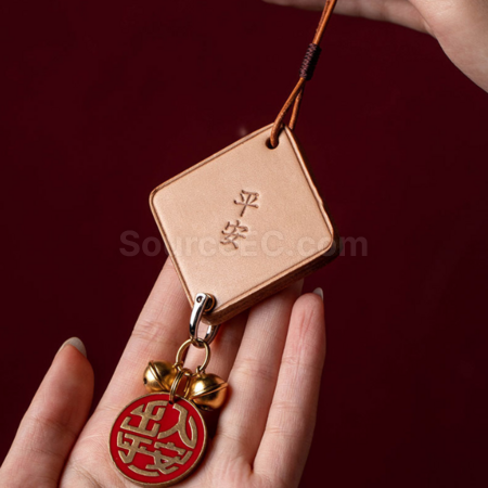 Customization Genuine leather handmade bell pendant Corporate Gifts