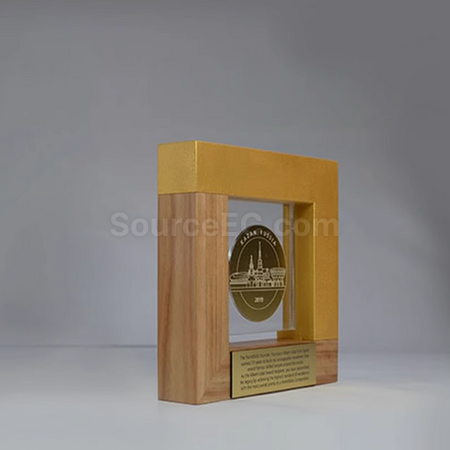 Customization Crystal Solid Wood Trophy Corporate Gifts