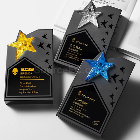 Customization Five-Pointed Star Crystal Trophy Corporate Gifts