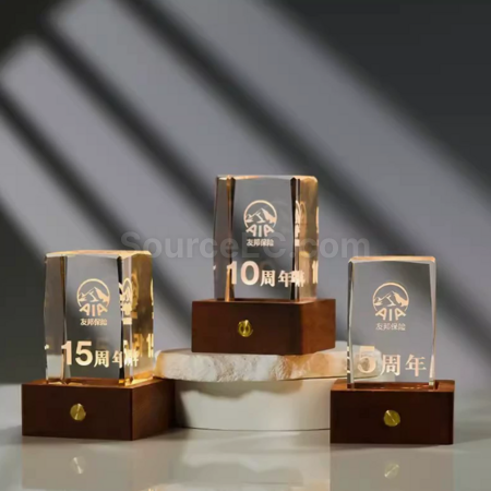 Customization Luminous carved crystal trophy Corporate Gifts