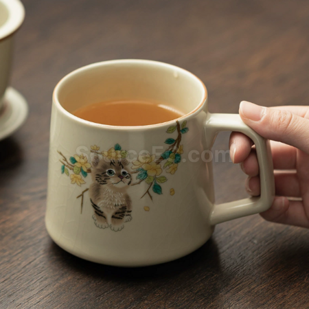 Customization Ceramic filter tea cup Corporate Gifts