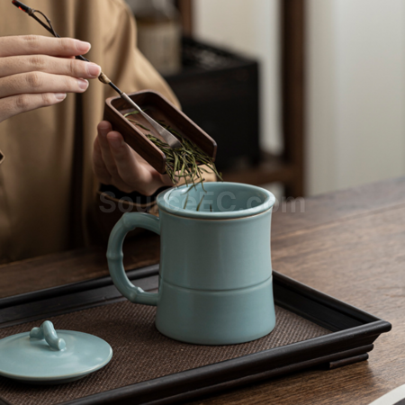 Customization Ceramic filter tea cup Corporate Gifts
