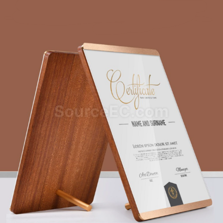 Customization Aluminum alloy bracket certificate photo frame Corporate Gifts