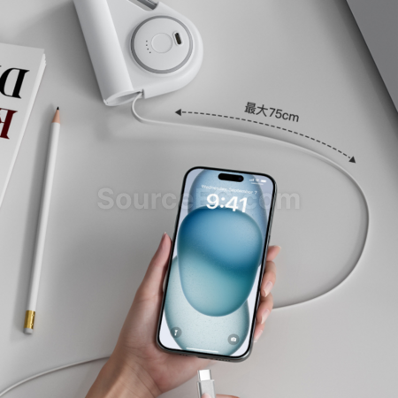 Customization Retractable power bank with built-in cable Corporate Gifts