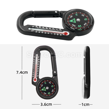 Customization Outdoor Compass Carabiner with Thermometer Corporate Gifts