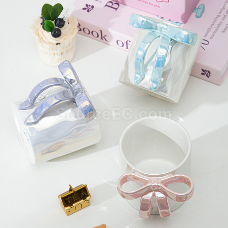 Customization Ceramic Mug With Bow Handle Corporate Gifts