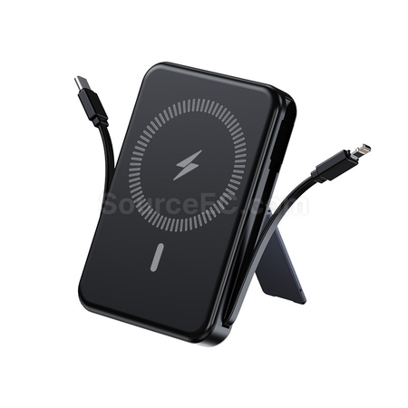 Magnetic Wireless Charging Power Bank With Built-in Wire