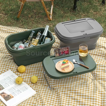 Customization Multifunctional Portable Table Basket With Cutlery Storage Box Corporate Gifts