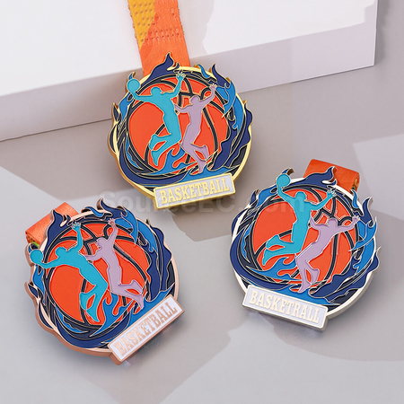 Basketball Metal Medal