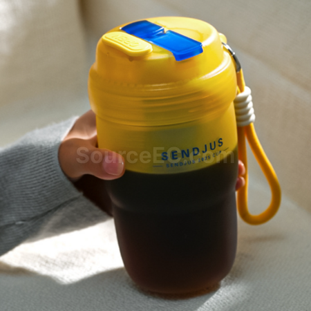 Customization Double - drinking - opening straw water cup Corporate Gifts