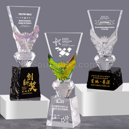 Customization Creative Color-Changing Crystal Trophy Corporate Gifts