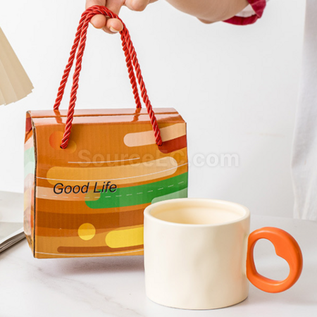 Customization Ceramic cup with a heart - shaped handle Corporate Gifts