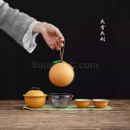 Ugly Orange Portable Ceramic Tea Travel Set
